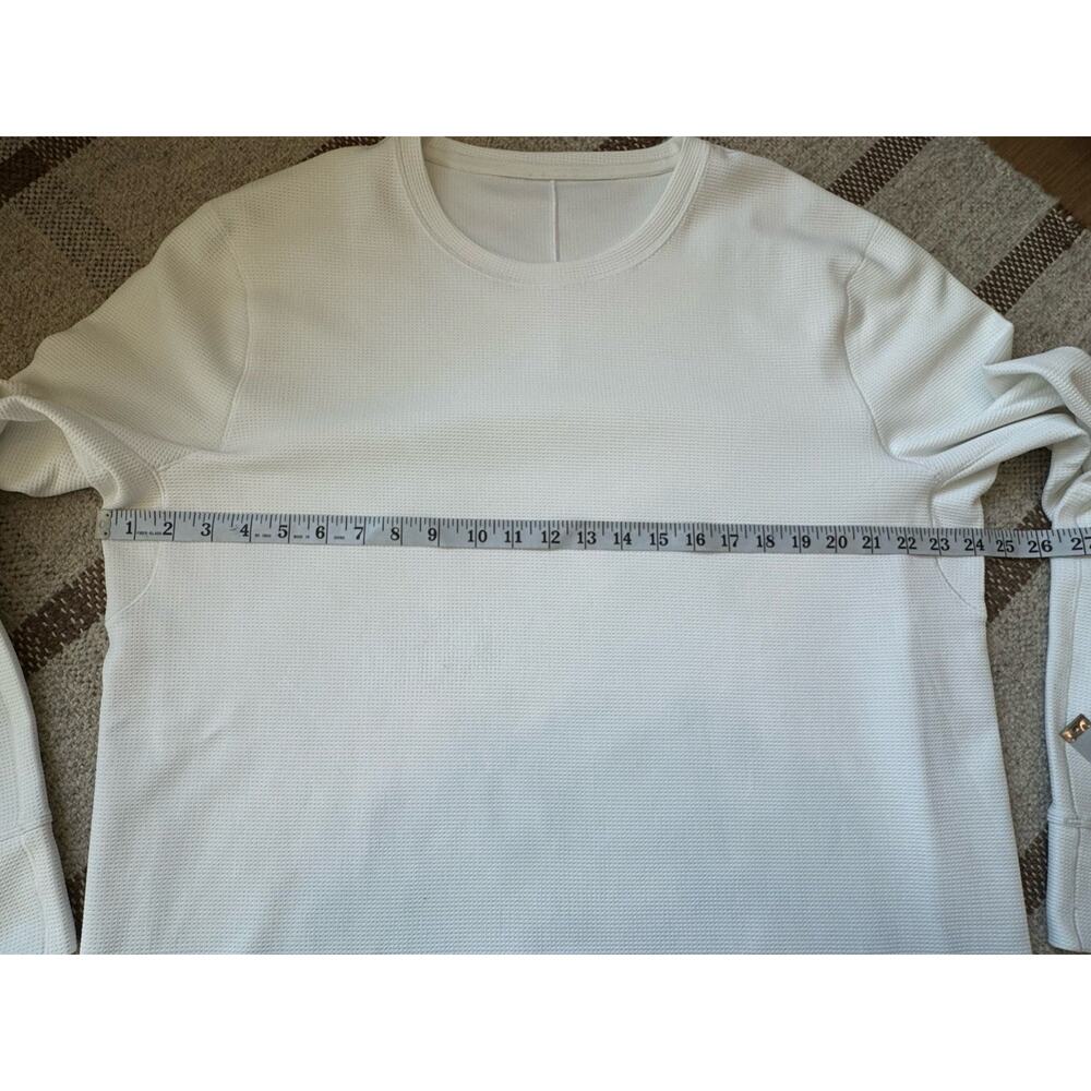 Lululemon Men’s Long Sleeve Waffle Textured Knit Shirt White XL Men’s - Picture 2 of 6